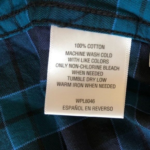 CLUB ROOM Shirt Men's Size XL Green Blue 100% Cotton Button Down Plaid Print - Picture 7 of 9